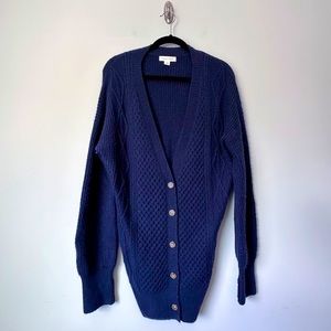 Treasure & Bond Navy Button Down Oversized Cardigan